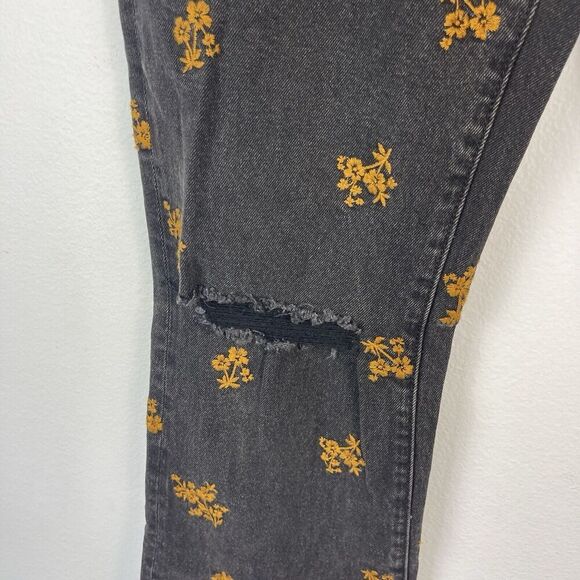DRIFTWOOD Black and Orange Floral Flare Jeans - Picture 8 of 15